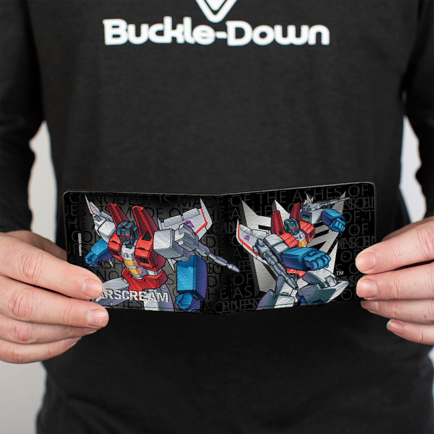 Bi-Fold Wallet - Transformers STARSCREAM  Poses and Decepticon Shield Black/Grays