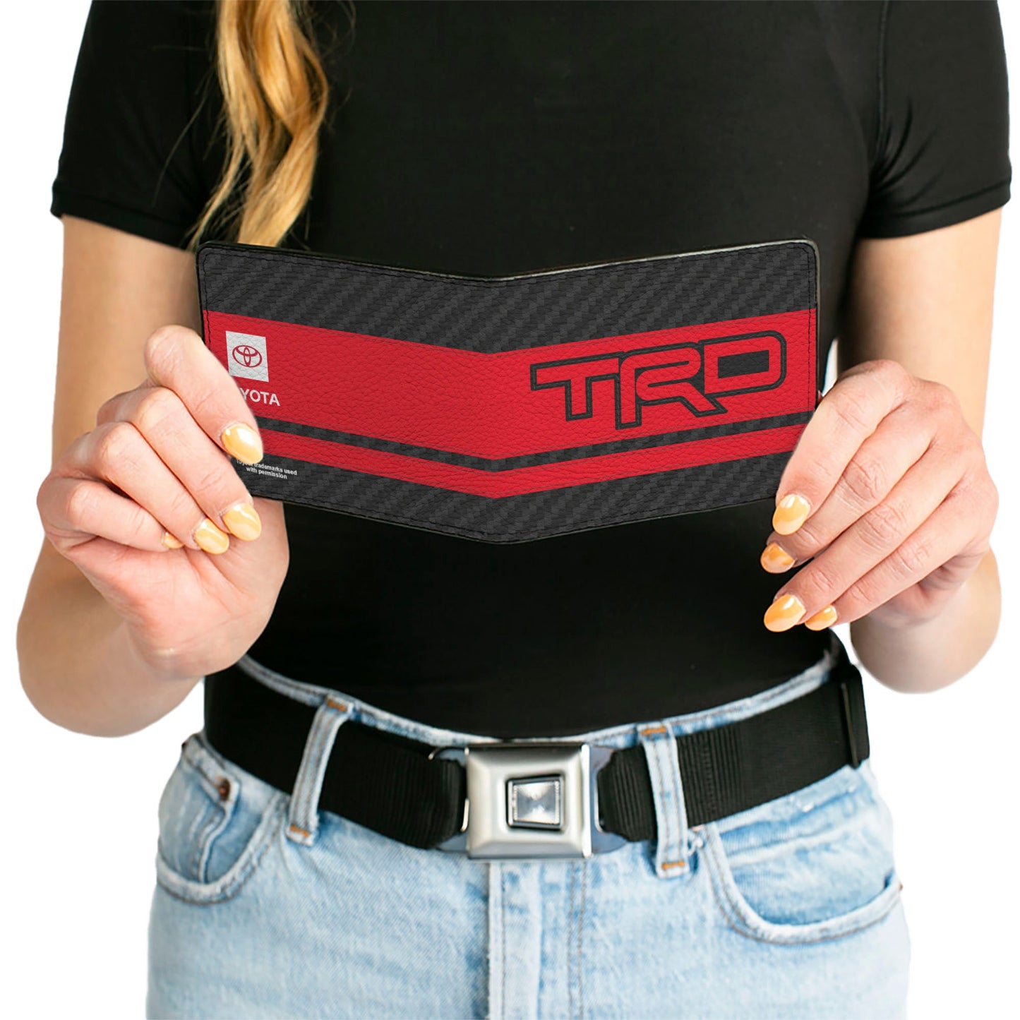 Bi-Fold Wallet - Toyota TRD Logos Stripe Black/Red/Black/White