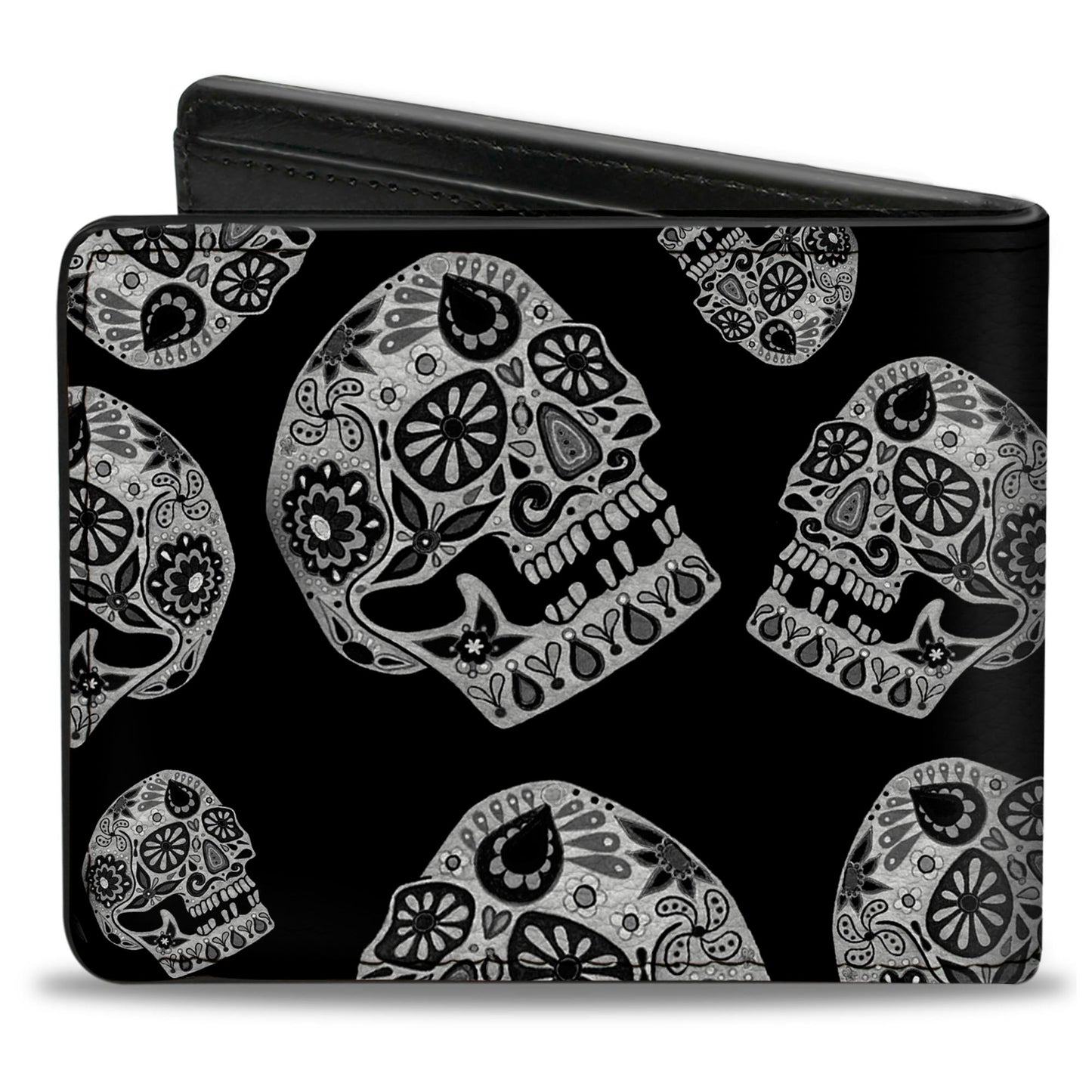 Bi-Fold Wallet - The Dust of Living II Sugar Skulls Black White