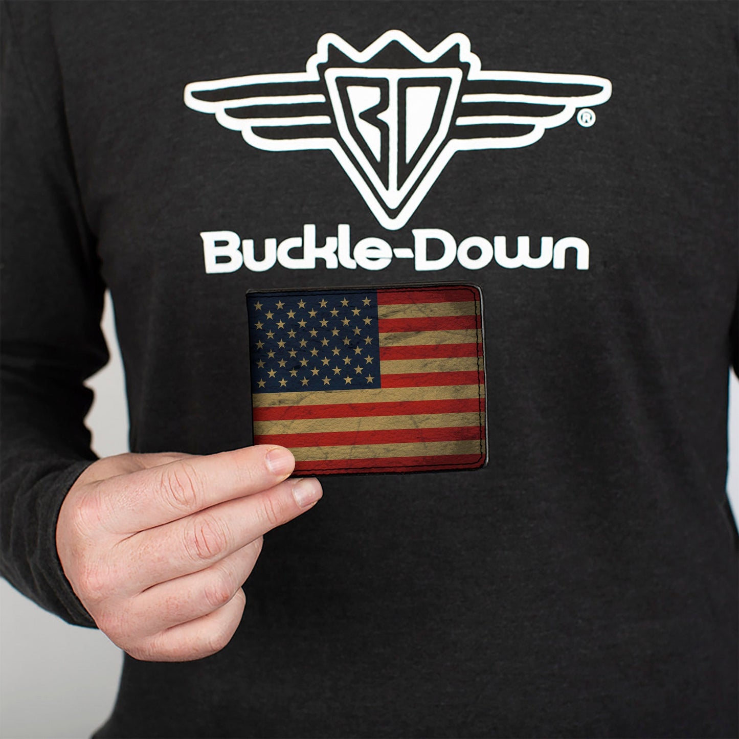 Bi-Fold Wallet - American Flag Weathered