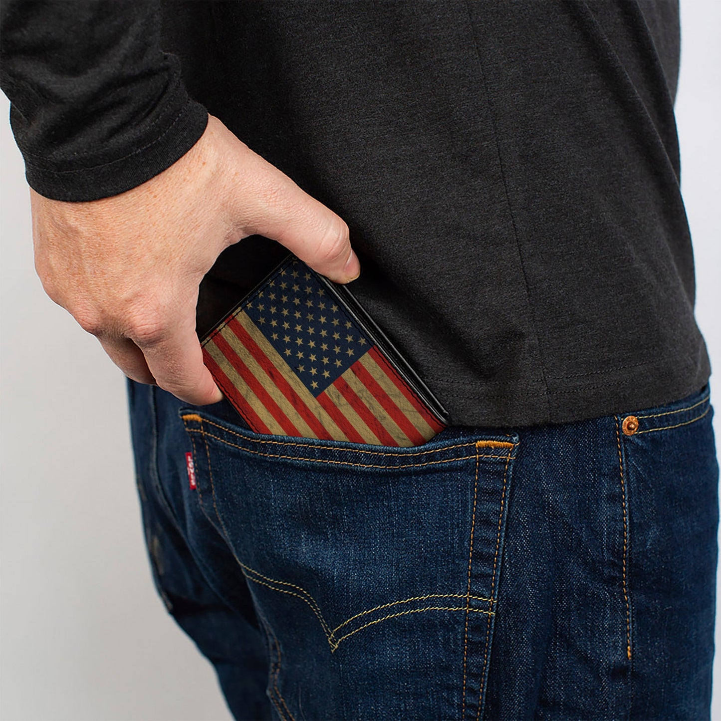 Bi-Fold Wallet - American Flag Weathered
