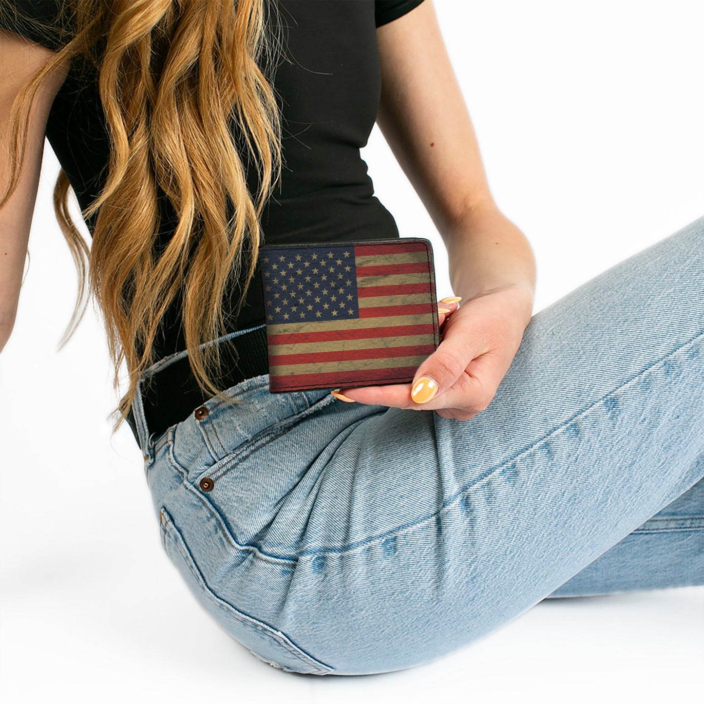 Bi-Fold Wallet - American Flag Weathered