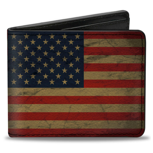 Bi-Fold Wallet - American Flag Weathered