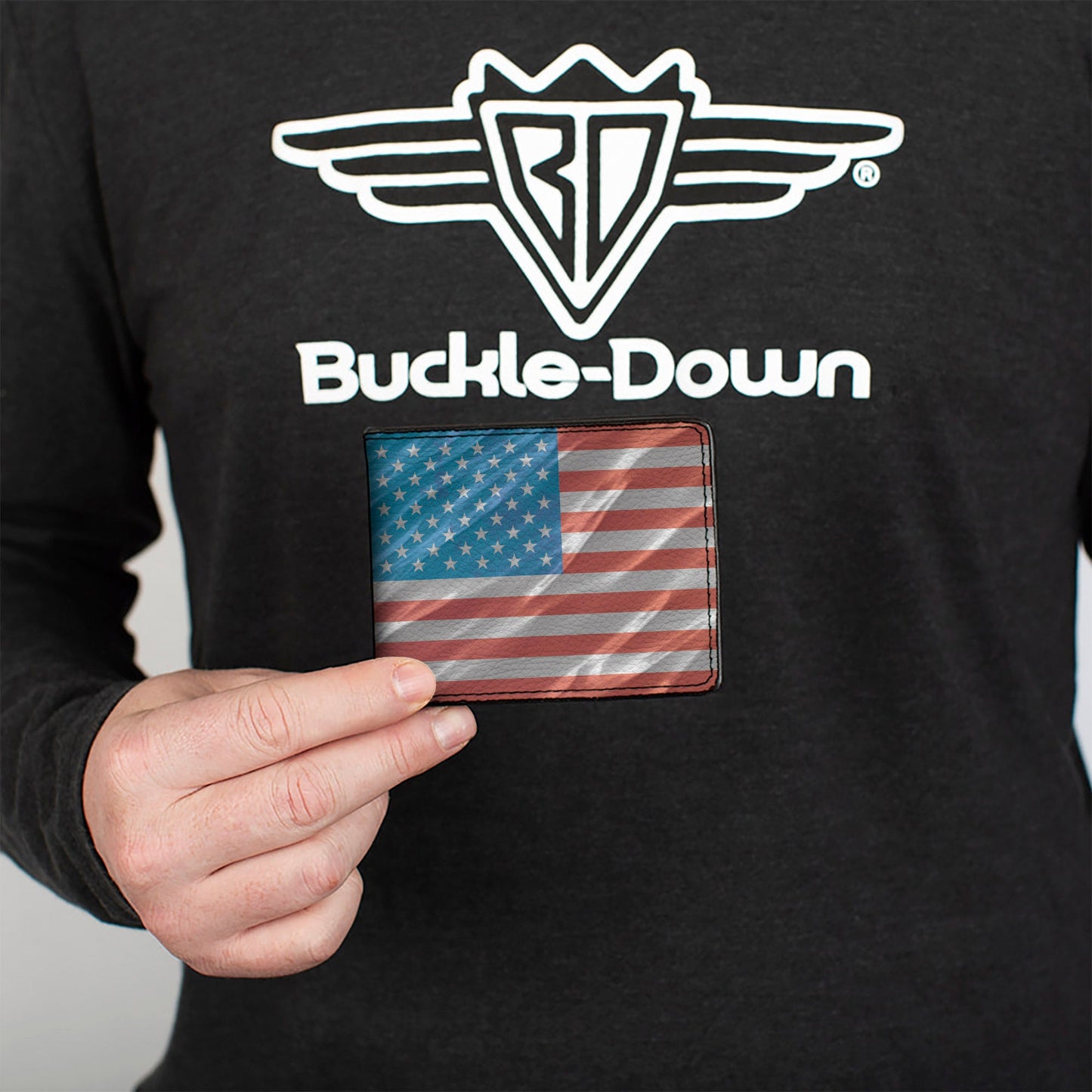 Bi-Fold Wallet - American Flag Waving
