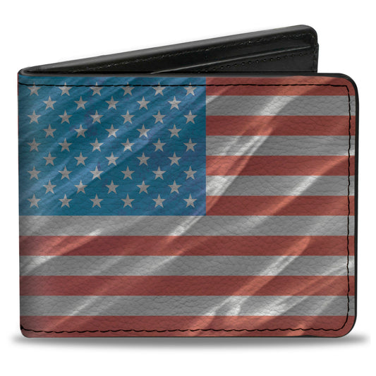 Bi-Fold Wallet - American Flag Waving