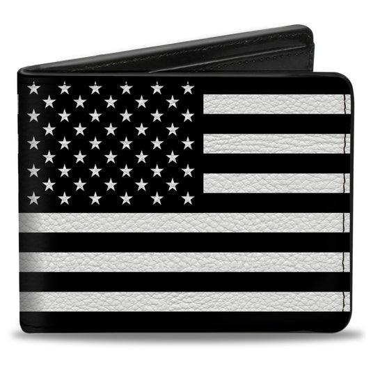 Bi-Fold Wallet - American Flag Black White