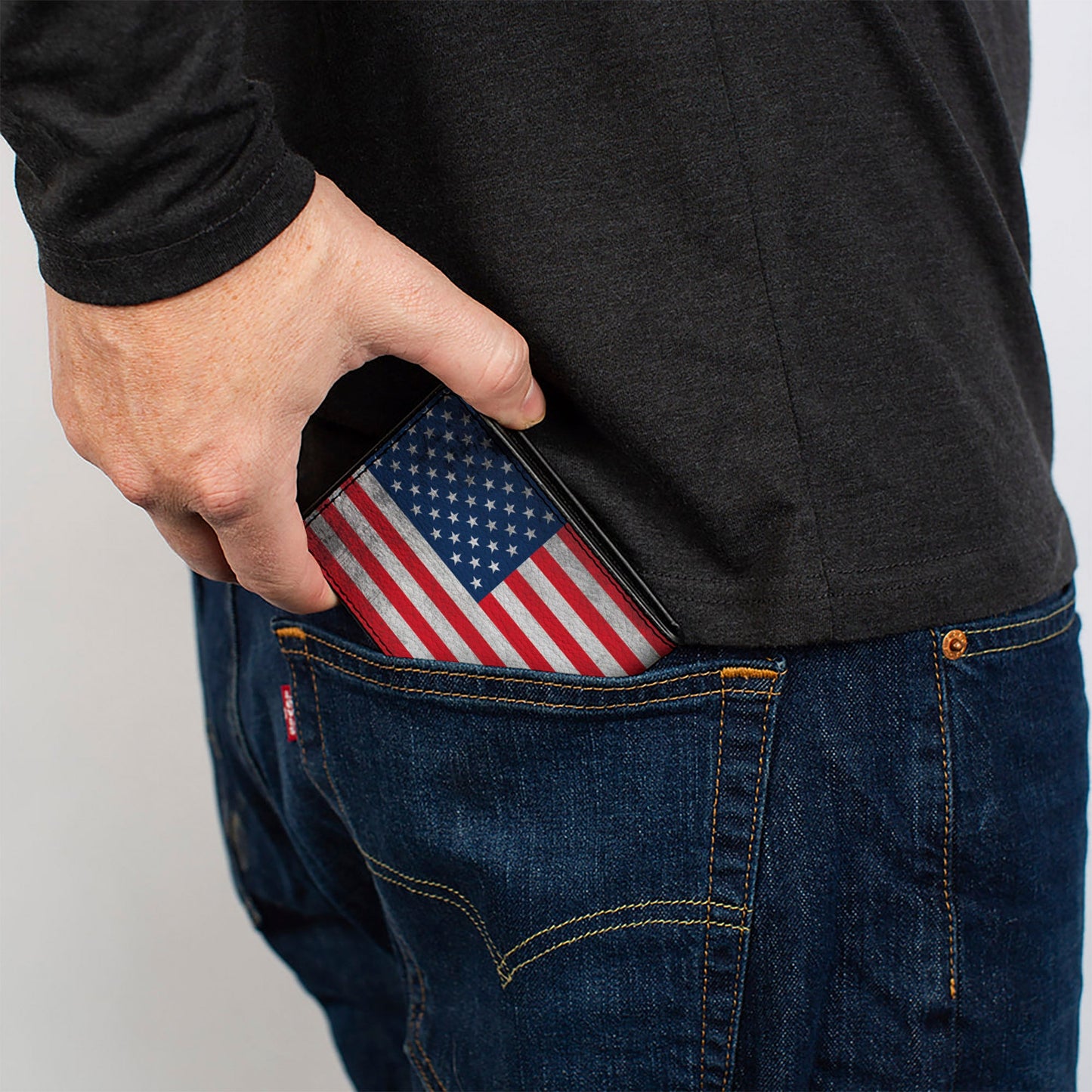 Bi-Fold Wallet - American Flag Distressed
