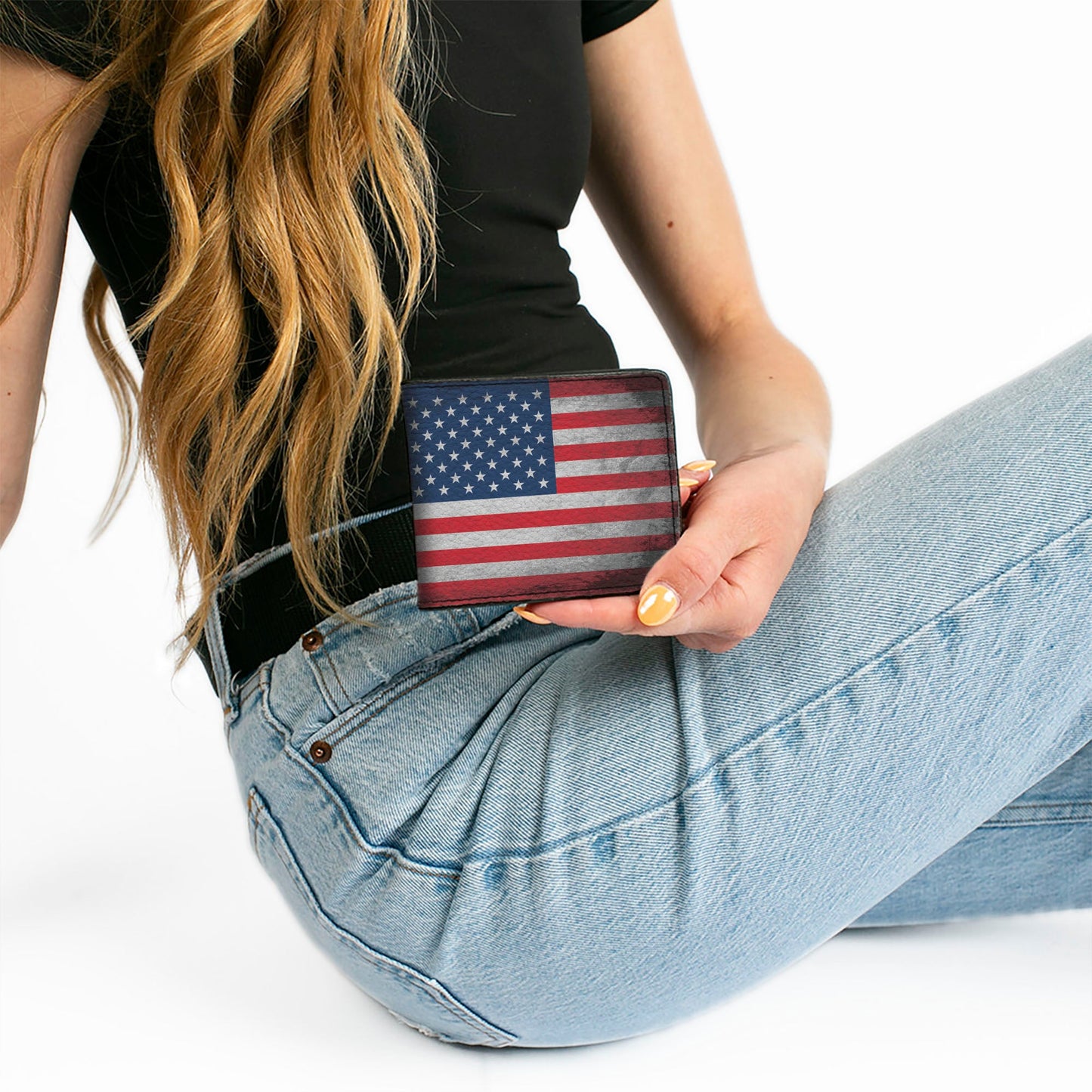 Bi-Fold Wallet - American Flag Distressed