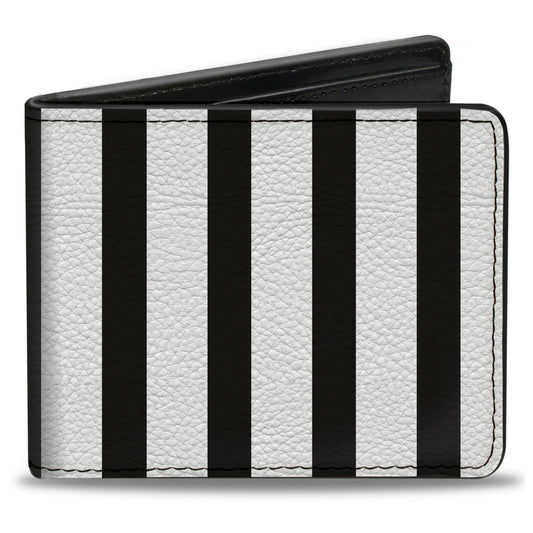 Bi-Fold Wallet - American Flag CLOSE-UP Black White