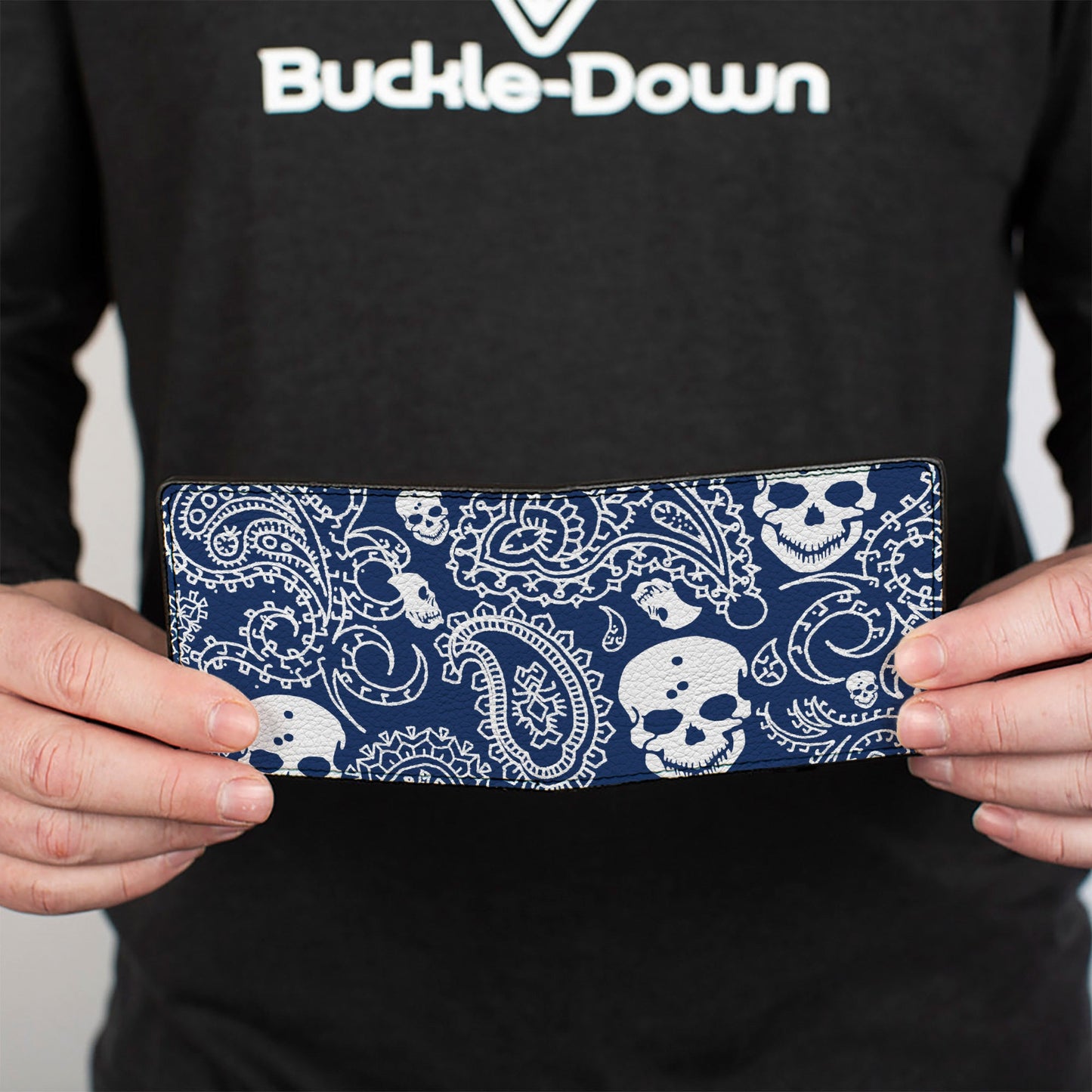 Bi-Fold Wallet - Bandana Skulls Royal White