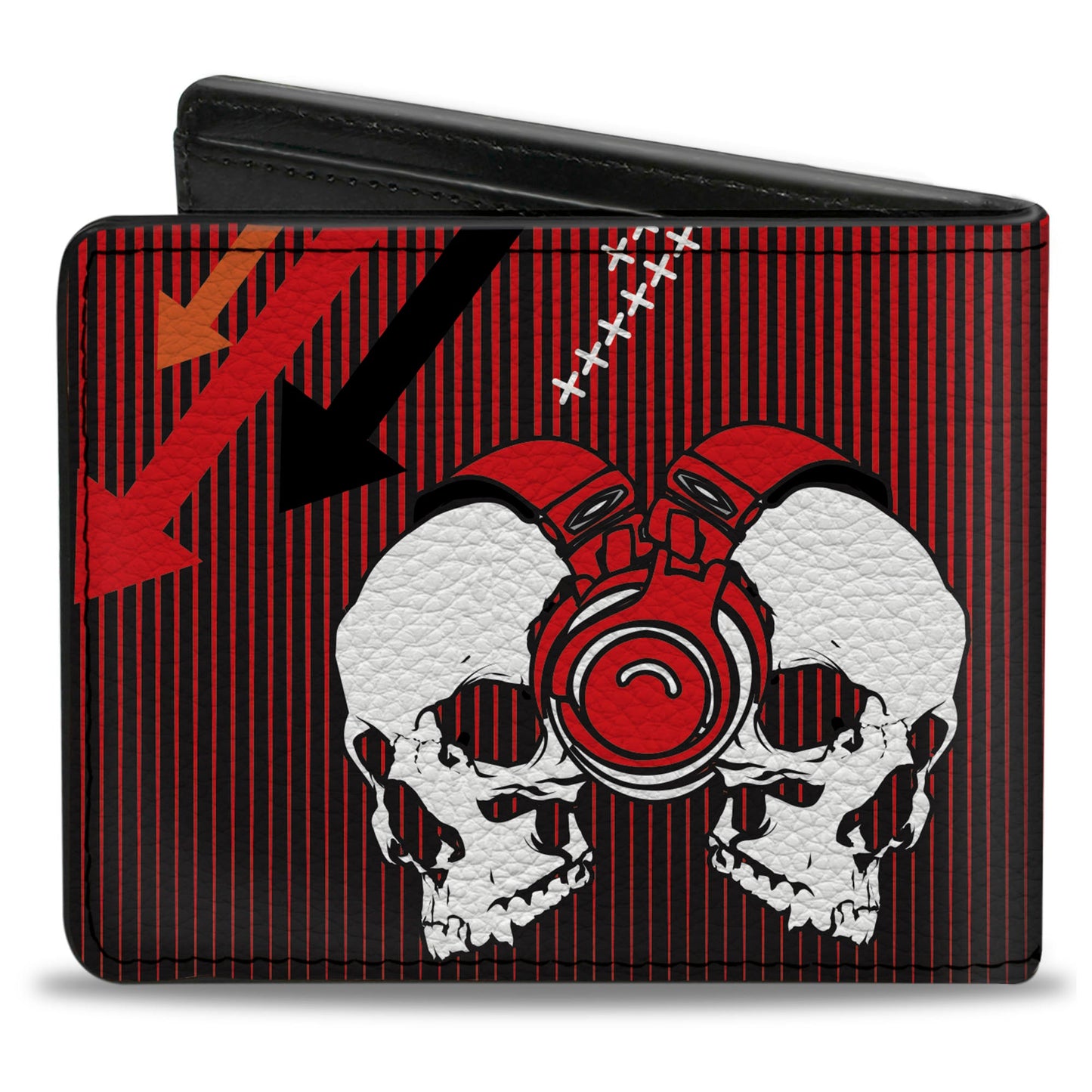 Bi-Fold Wallet - DJ Skulls Up Down Black Red