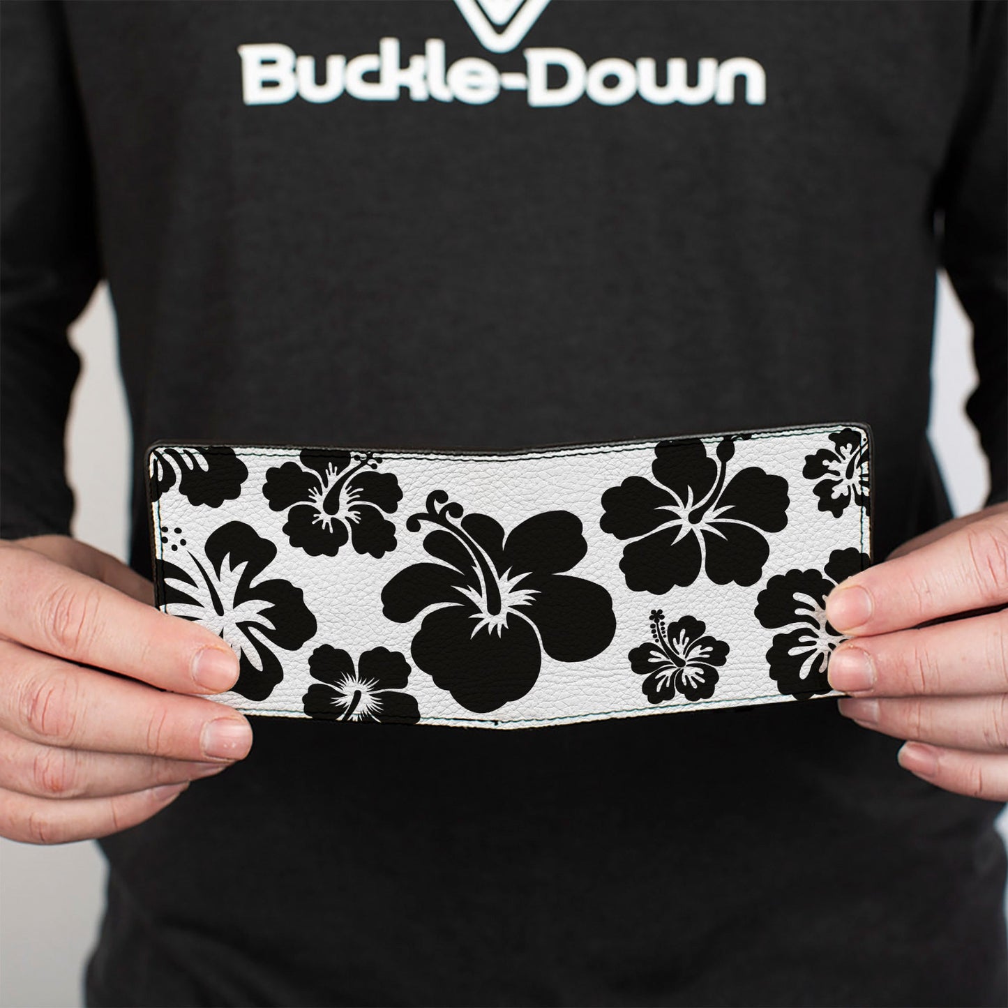 Bi-Fold Wallet - Hibiscus White Black