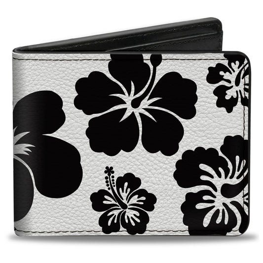 Bi-Fold Wallet - Hibiscus White Black