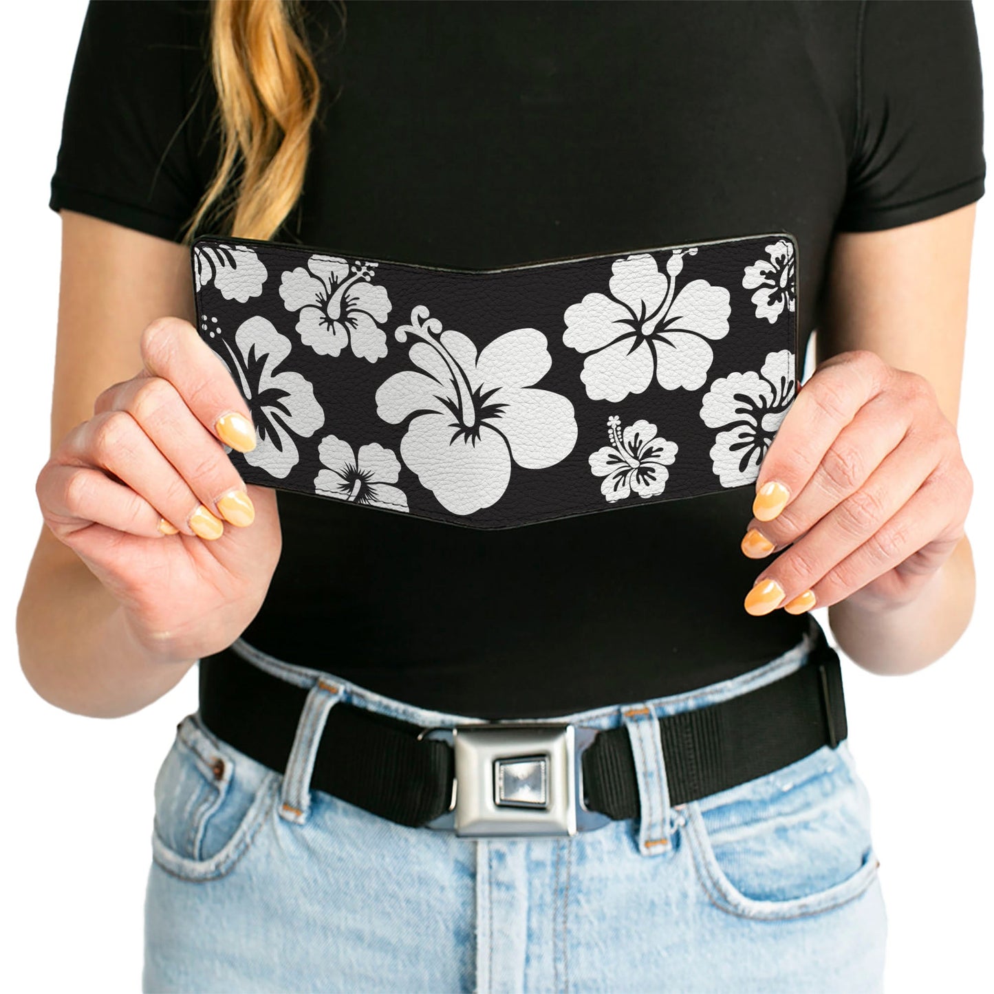 Bi-Fold Wallet - Hibiscus Black White