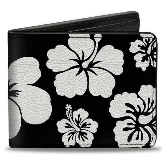 Bi-Fold Wallet - Hibiscus Black White