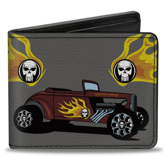 Bi-Fold Wallet - Hot Rod w Flame Skull