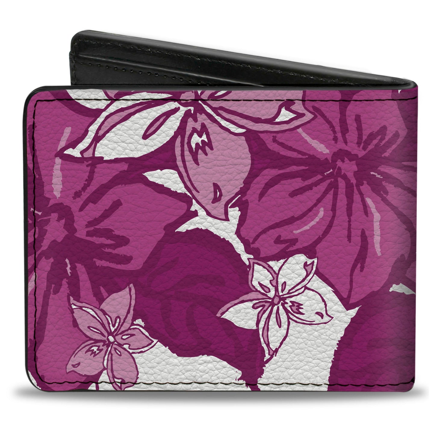 Bi-Fold Wallet - Hibiscus Collage White Pinks