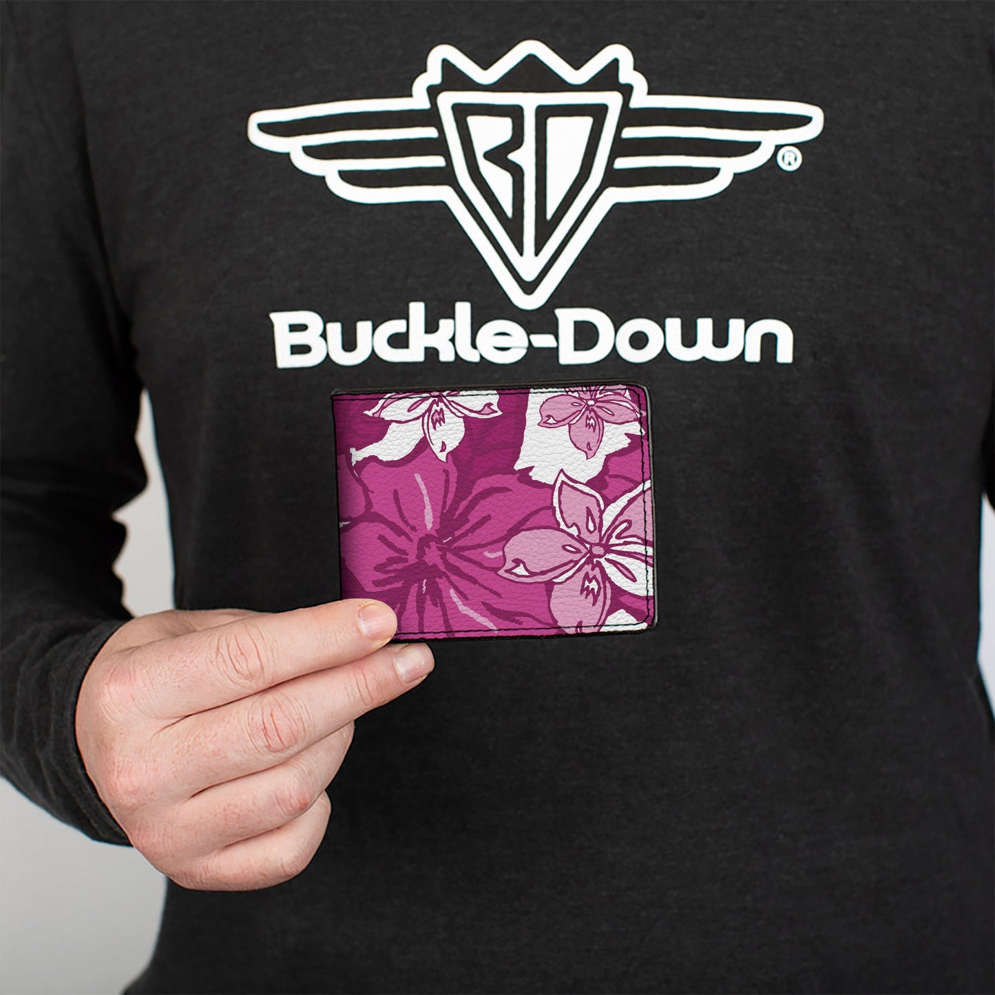 Bi-Fold Wallet - Hibiscus Collage White Pinks