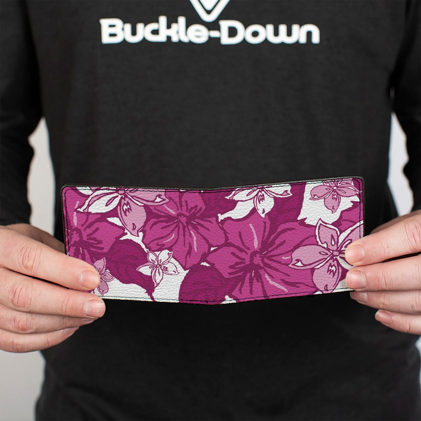 Bi-Fold Wallet - Hibiscus Collage White Pinks