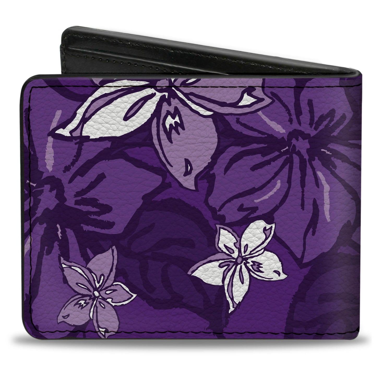 Bi-Fold Wallet - Hibiscus Collage Purple Shades