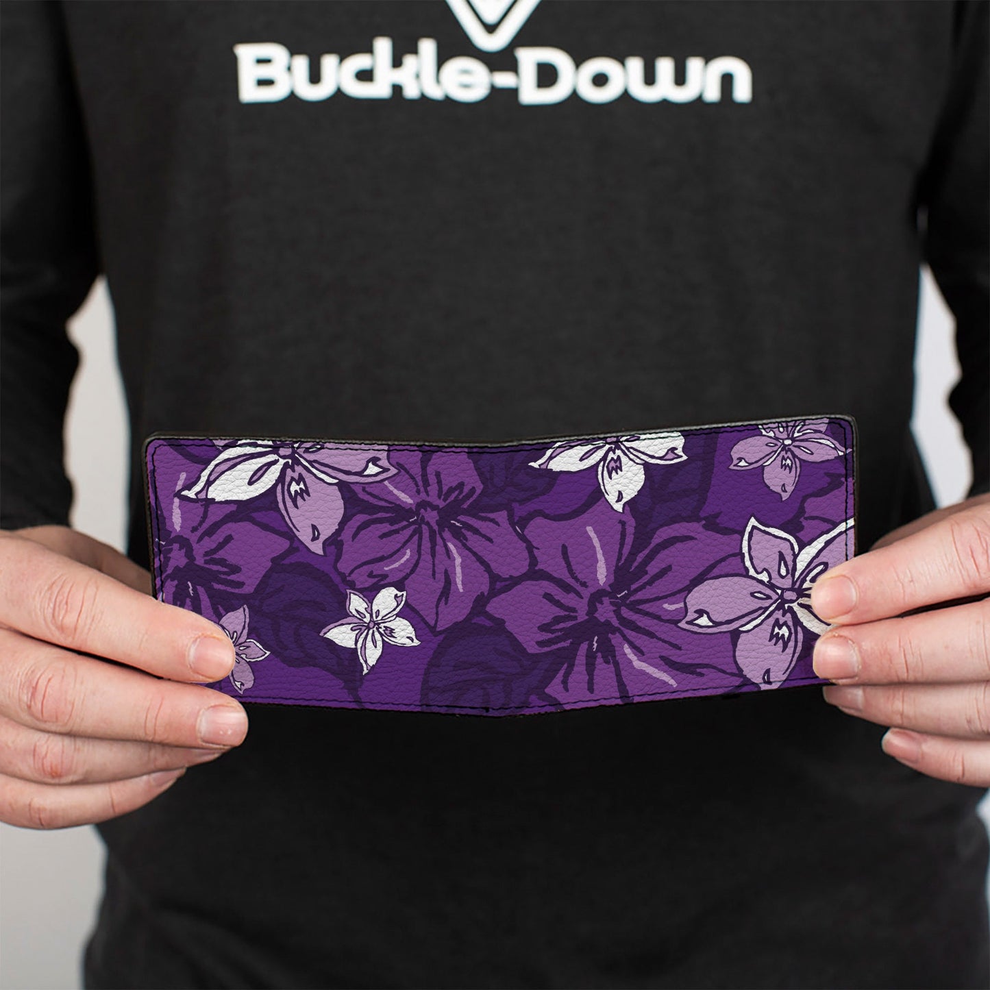 Bi-Fold Wallet - Hibiscus Collage Purple Shades