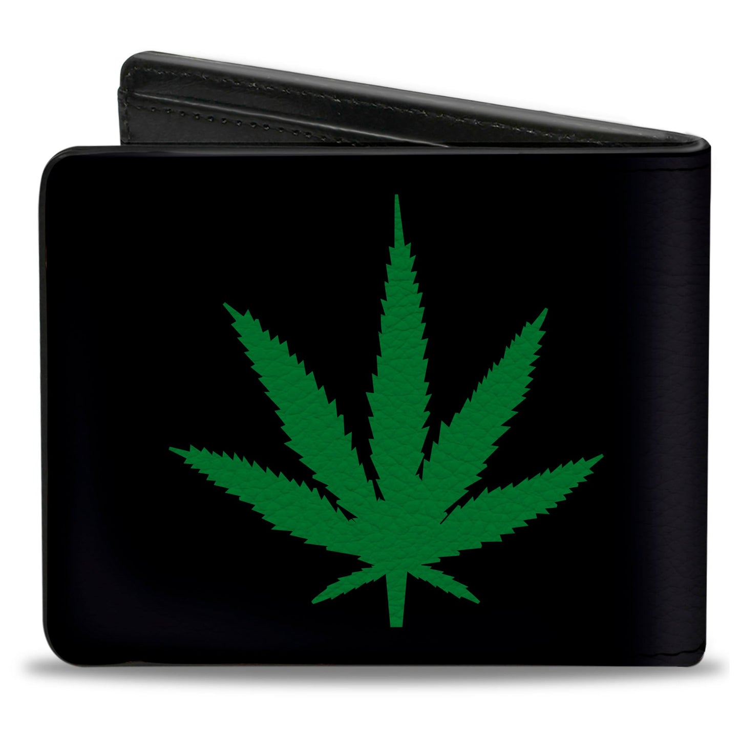 Bi-Fold Wallet - Marijuana Leaf Repeat Black Green