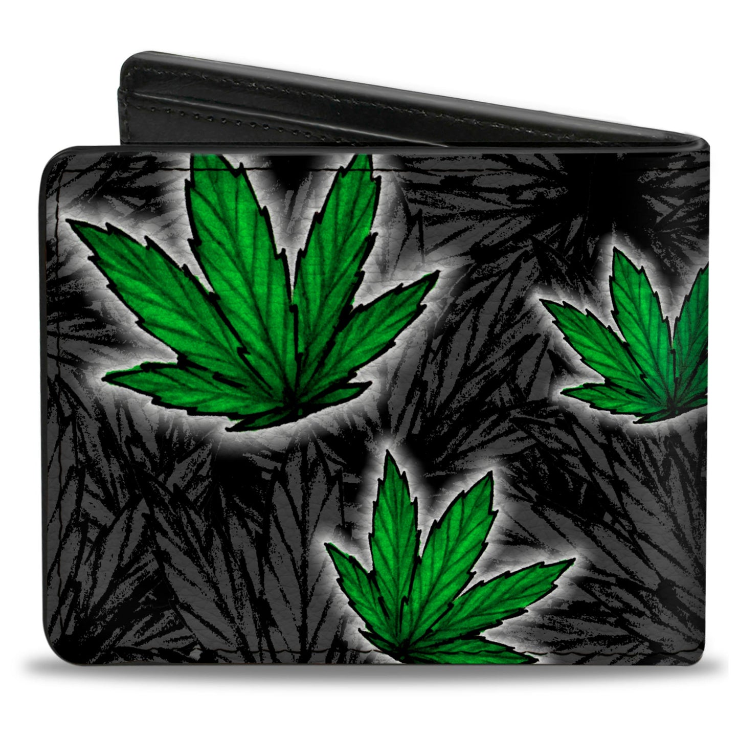 Bi-Fold Wallet - Marijuana Haze Black