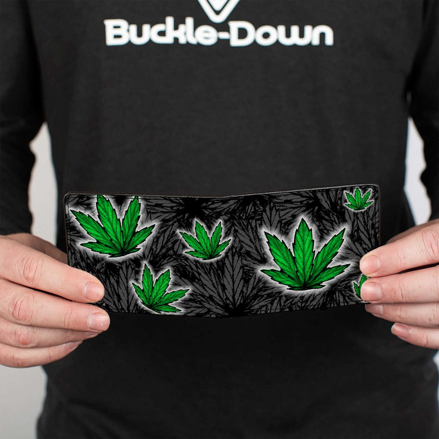 Bi-Fold Wallet - Marijuana Haze Black