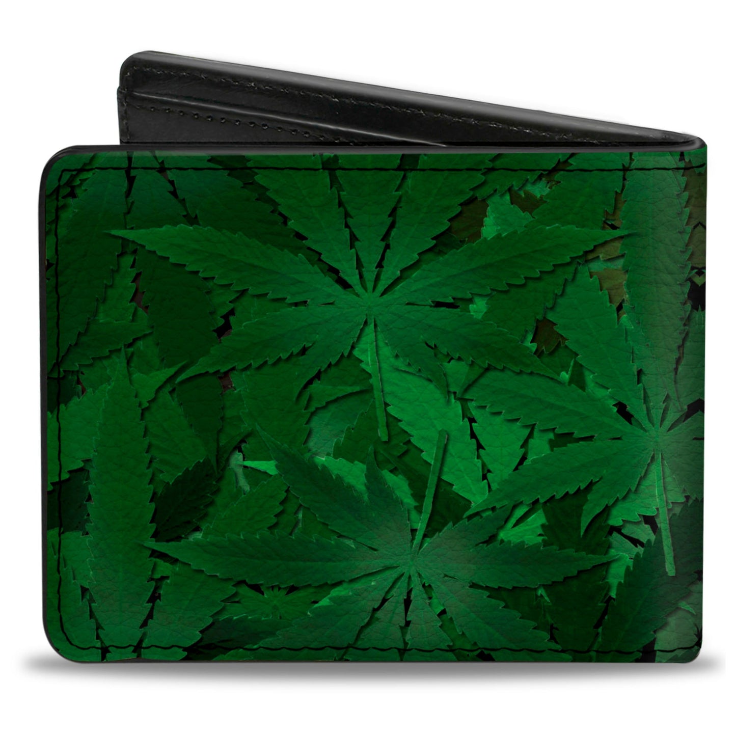 Bi-Fold Wallet - Marijuana Leaves Stacked