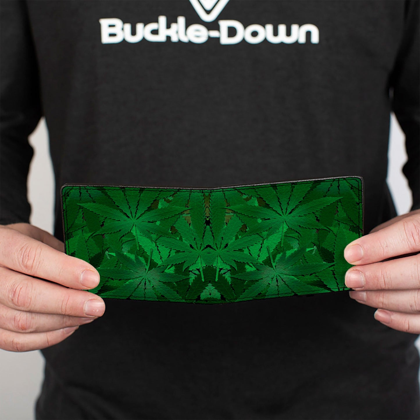 Bi-Fold Wallet - Marijuana Leaves Stacked