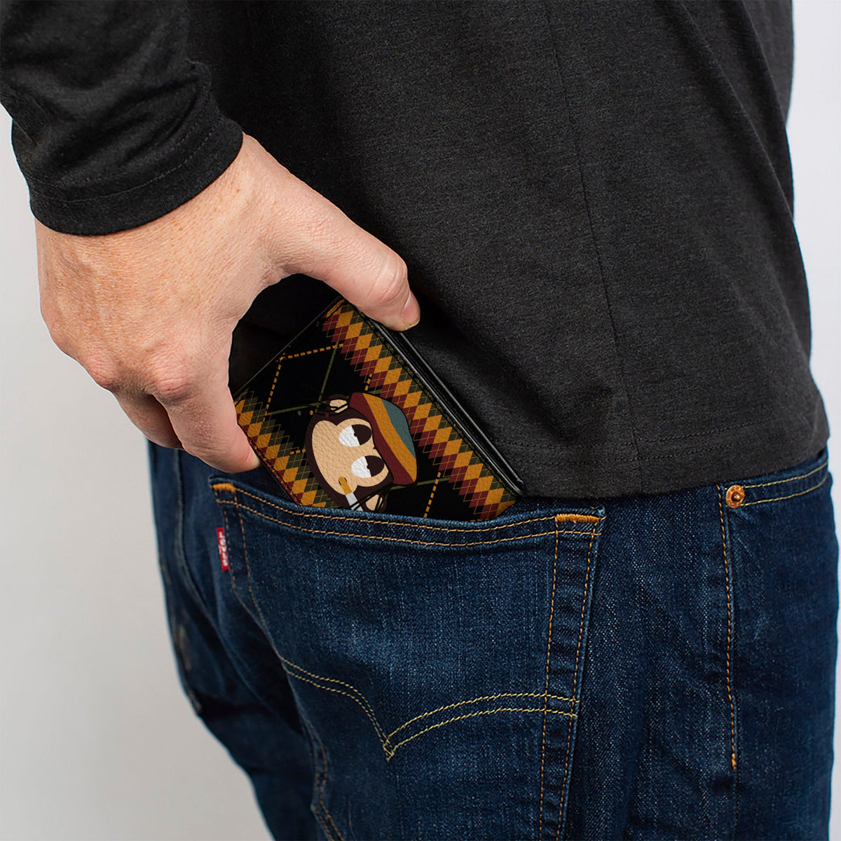 Bi-Fold Wallet - Multi Smoking Monkey Argyle Brown