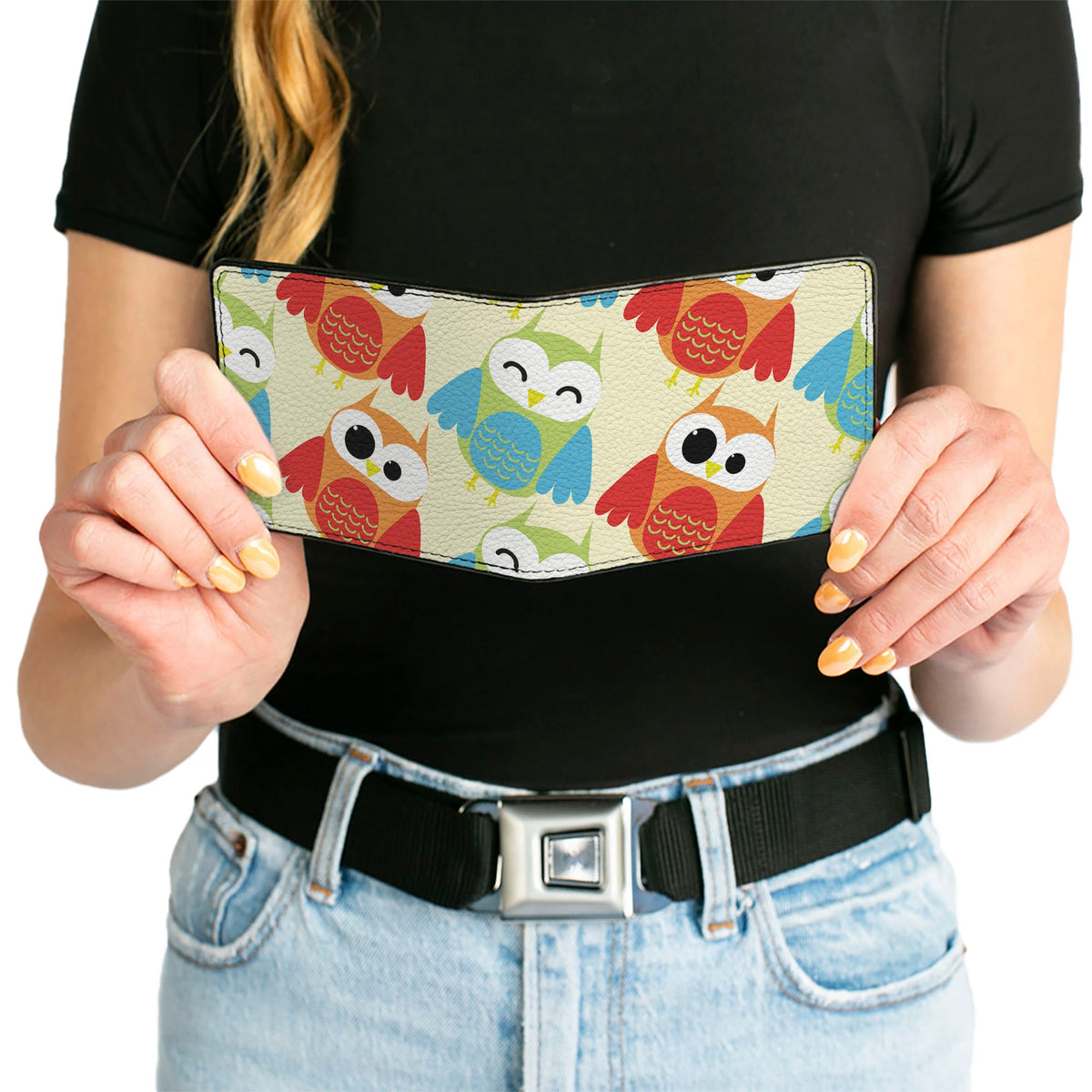 Bi-Fold Wallet - Owl Eyes Yellow Reds Blues
