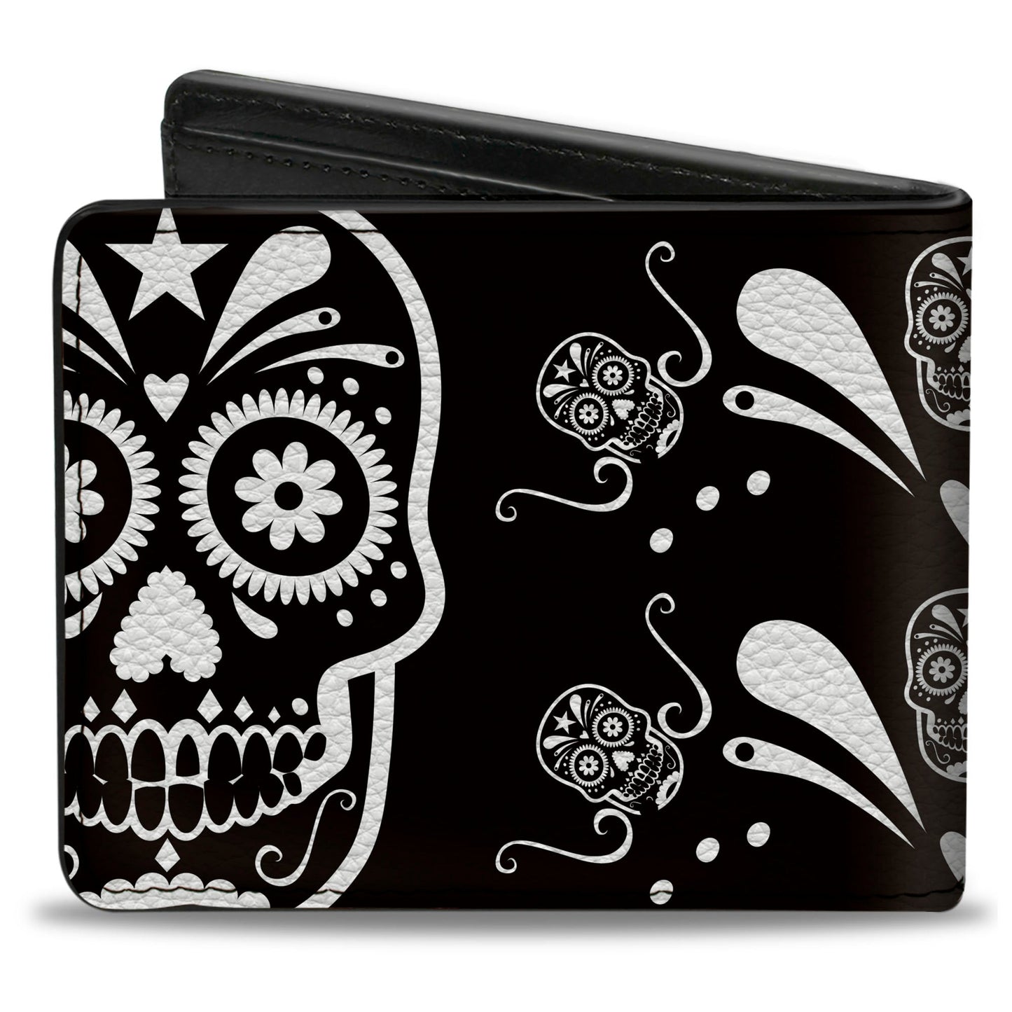 Bi-Fold Wallet - Sugar Skulls Black White