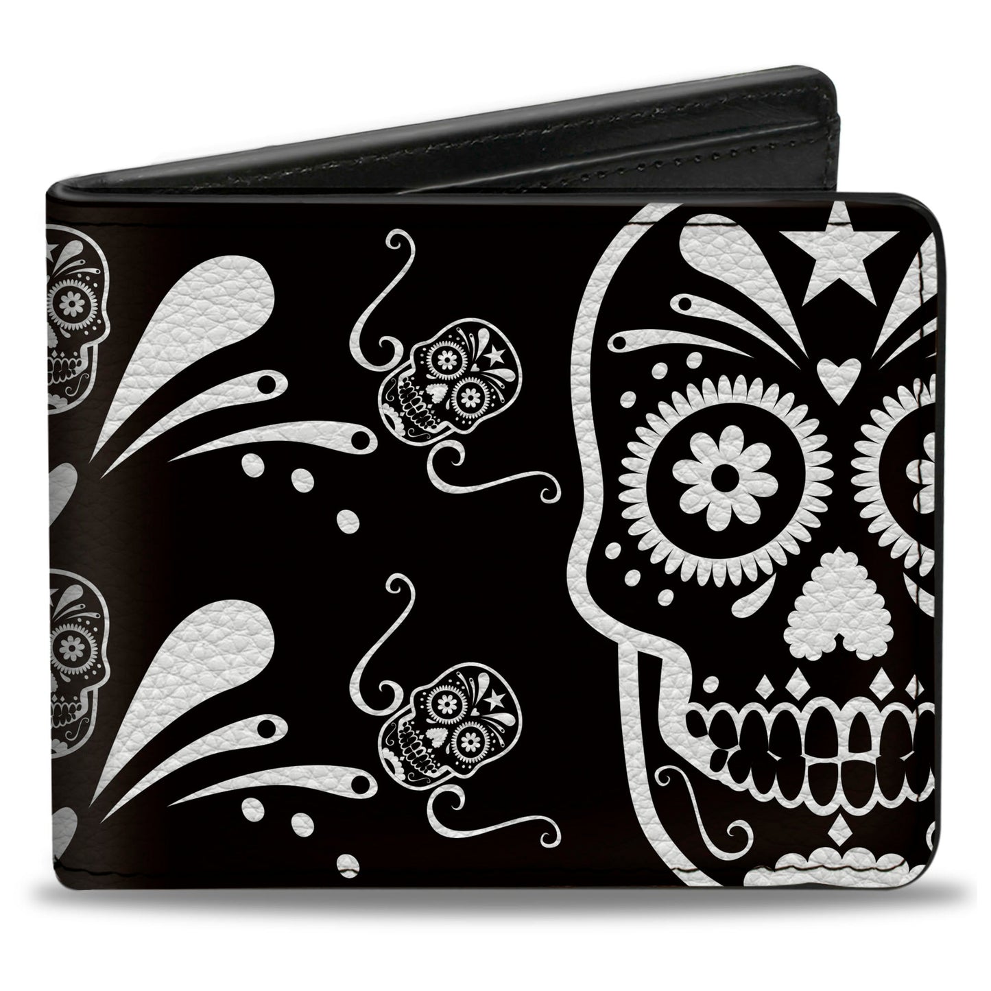Bi-Fold Wallet - Sugar Skulls Black White