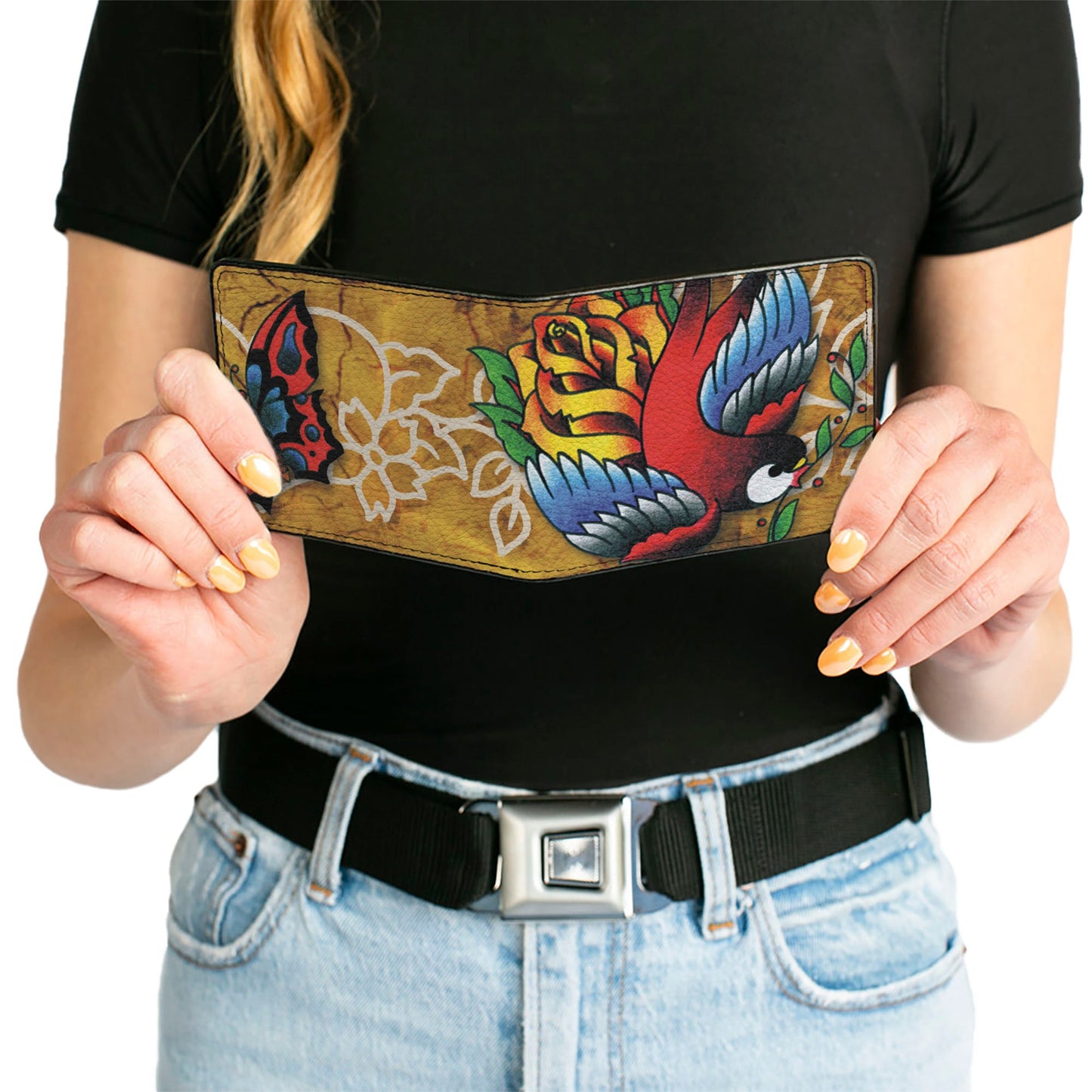 Bi-Fold Wallet - Tattoo Johnny-Bird & Rose