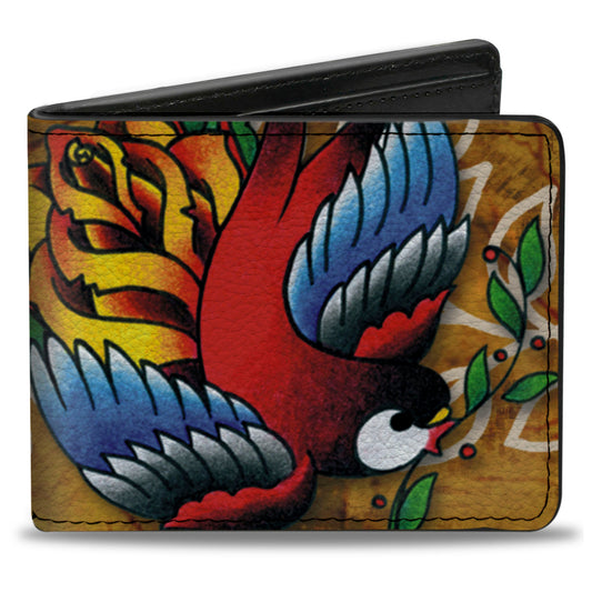 Bi-Fold Wallet - Tattoo Johnny-Bird & Rose