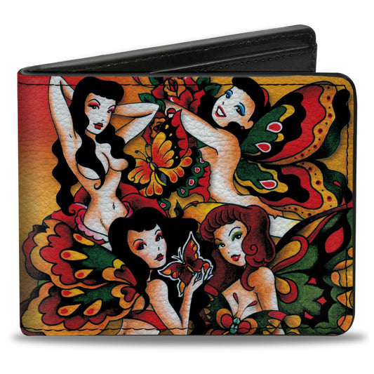 Bi-Fold Wallet - Tattoo Johnny-Butterfly Girl