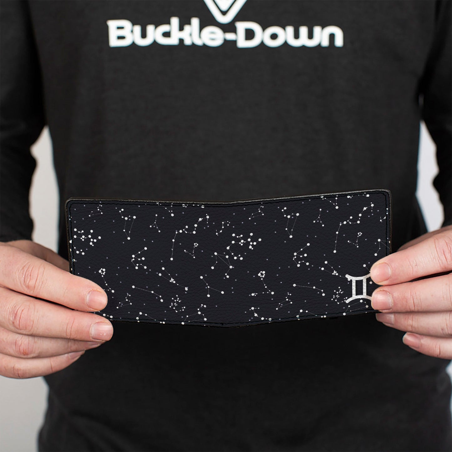 Bi-Fold Wallet - Zodiac Gemini Symbol Constellations Black White