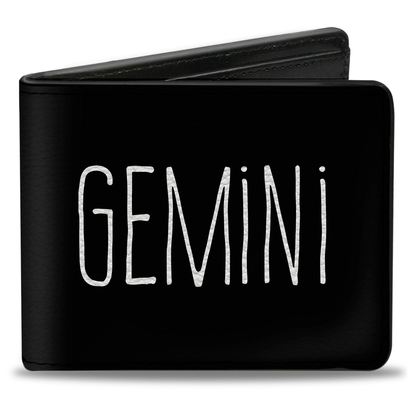 Bi-Fold Wallet - Zodiac GEMINI Symbol Black White