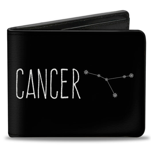 Bi-Fold Wallet - Zodiac CANCER Constellation Black White