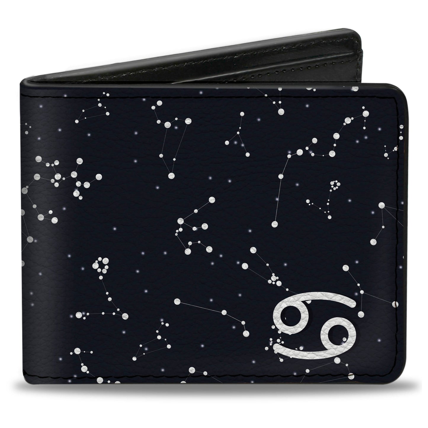 Bi-Fold Wallet - Zodiac Cancer Symbol Constellations Black White