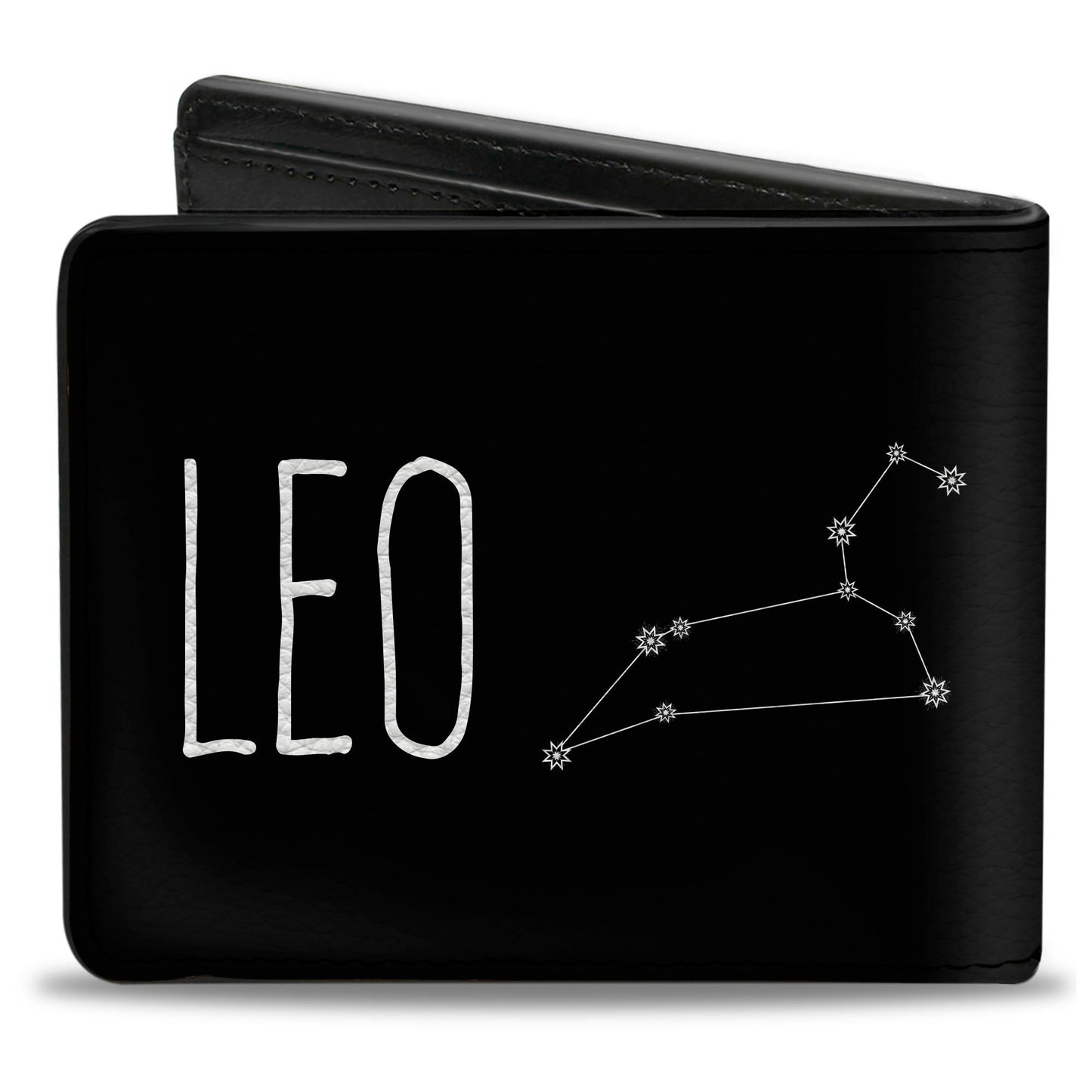 Bi-Fold Wallet - Zodiac LEO Constellation Black White