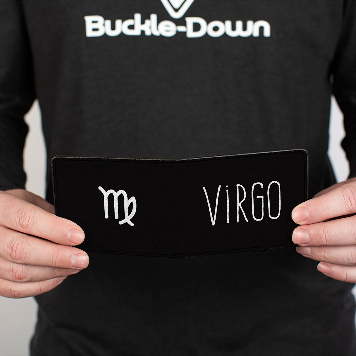 Bi-Fold Wallet - Zodiac VIRGO Symbol Black White