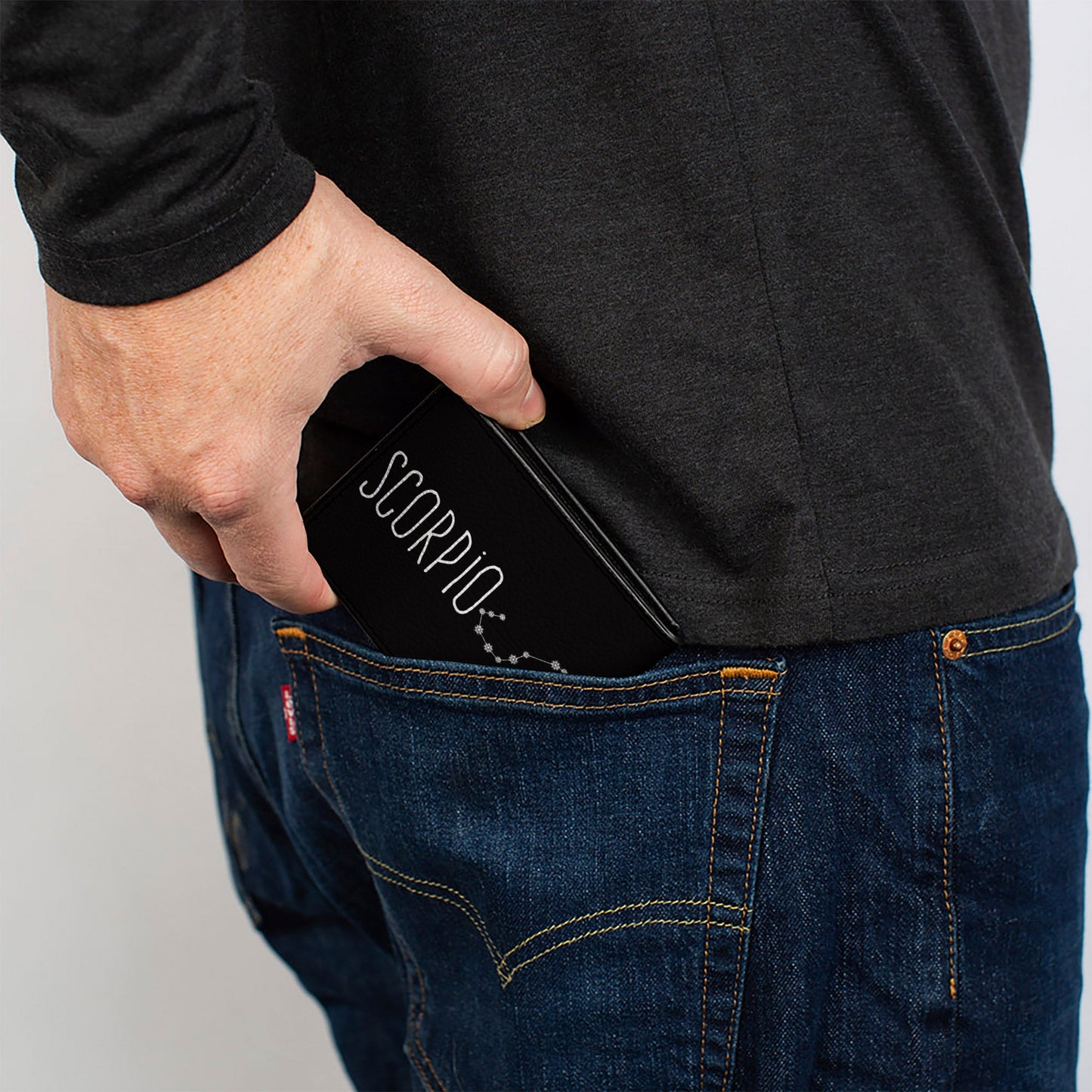 Bi-Fold Wallet - Zodiac SCORPIO Constellation Black White
