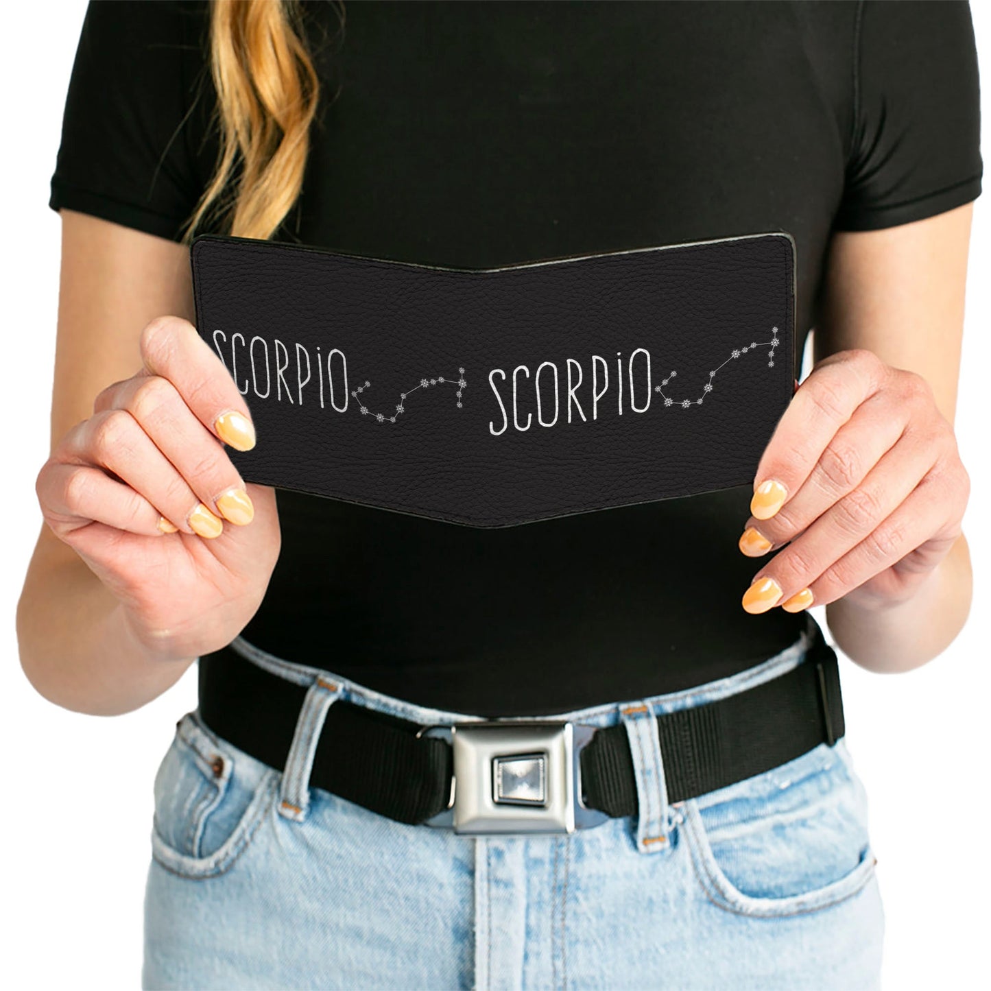 Bi-Fold Wallet - Zodiac SCORPIO Constellation Black White