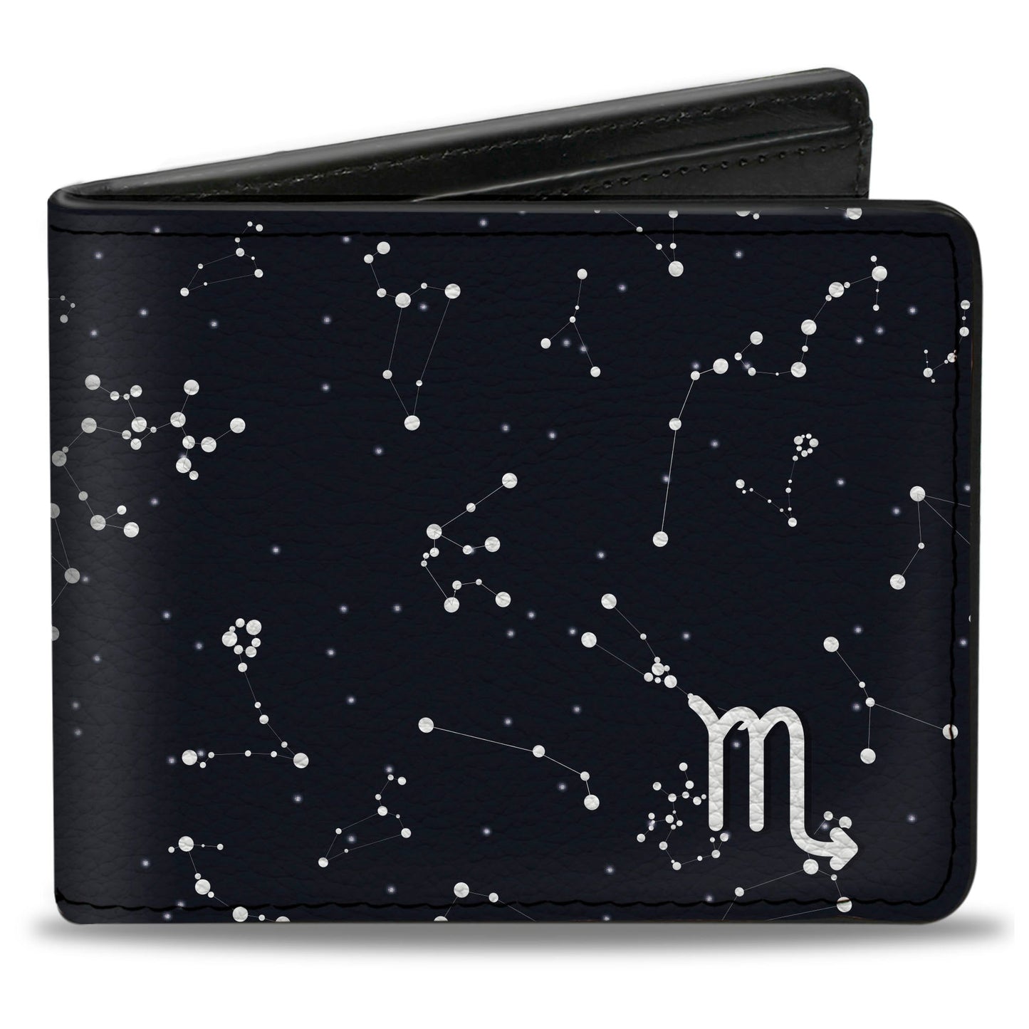 Bi-Fold Wallet - Zodiac Scorpio Symbol Constellations Black White