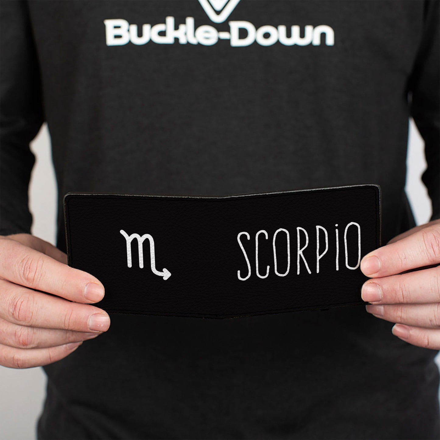 Bi-Fold Wallet - Zodiac SCORPIO Symbol Black White
