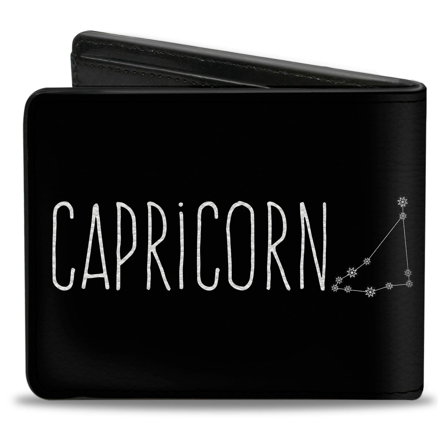Bi-Fold Wallet - Zodiac CAPRICORN Constellation Black White