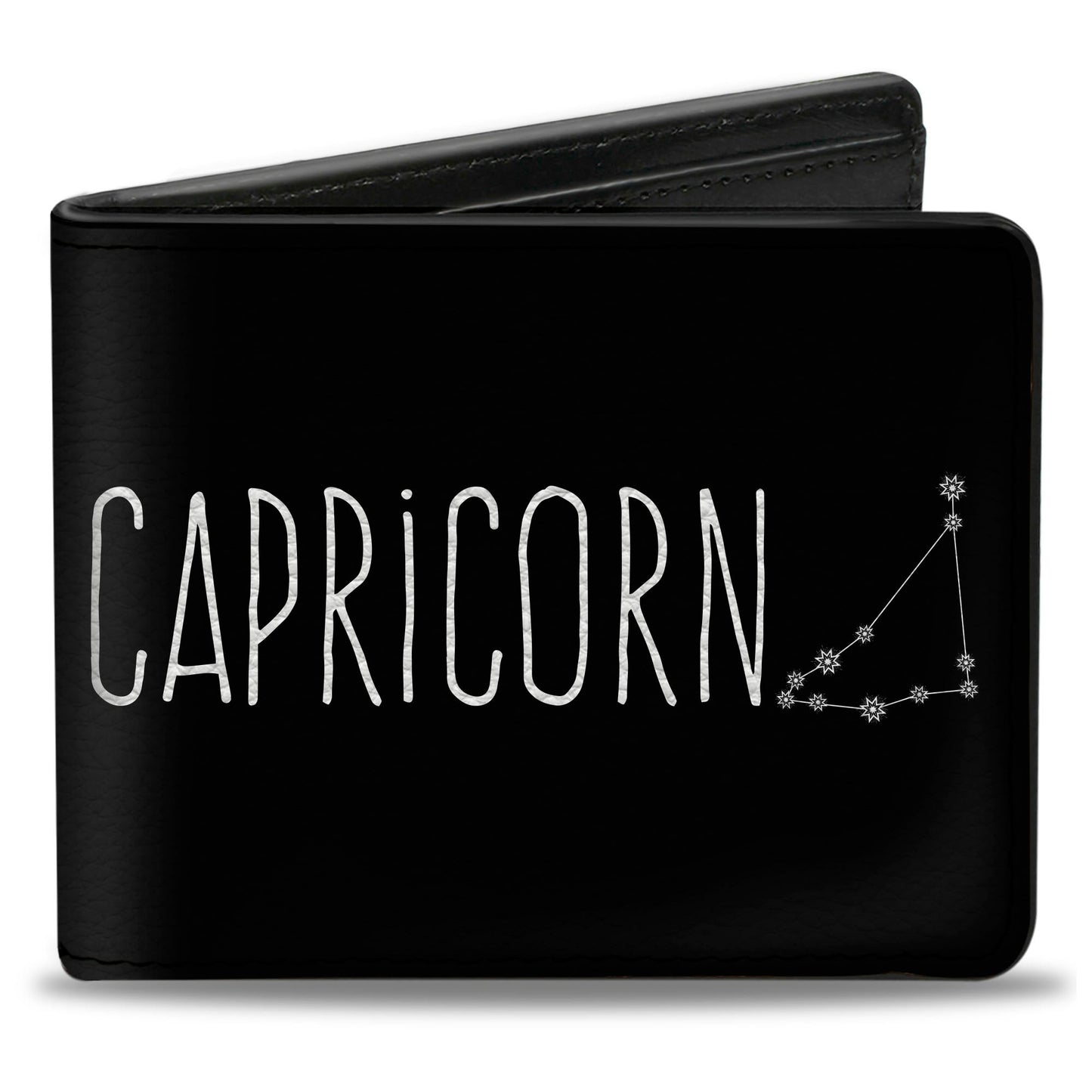 Bi-Fold Wallet - Zodiac CAPRICORN Constellation Black White