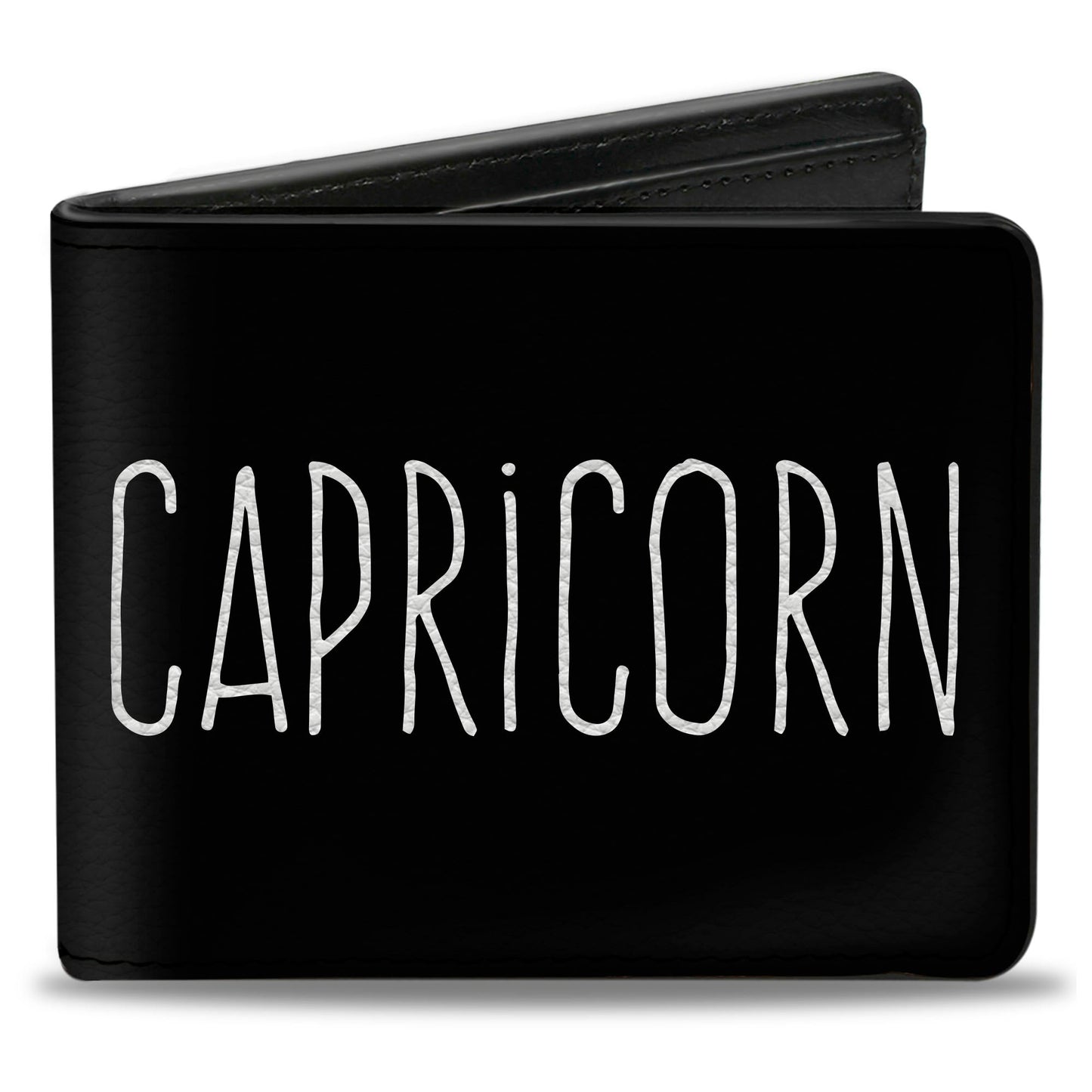 Bi-Fold Wallet - Zodiac CAPRICORN Symbol Black White